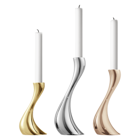 COBRA candleholder set - yellow gold plated, rose gold plated and stainless steel